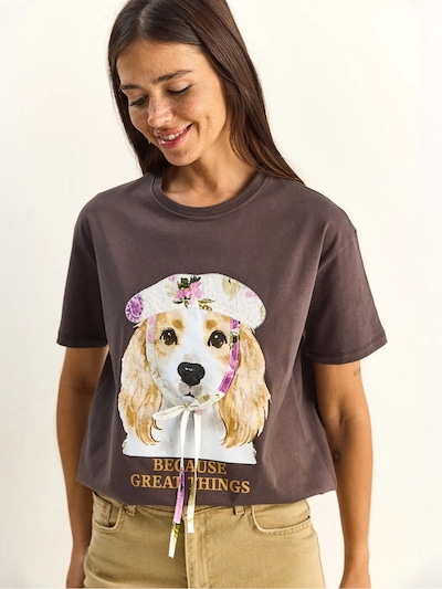 Maglietta 'T-Shirts' in S Bianco Lucci di colore mocca, Visualizzazione prodotti