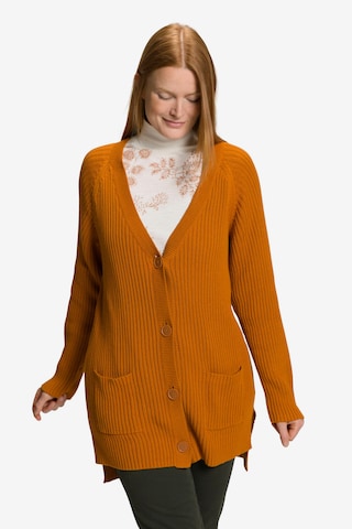 Ulla Popken Knit Cardigan in Red: front