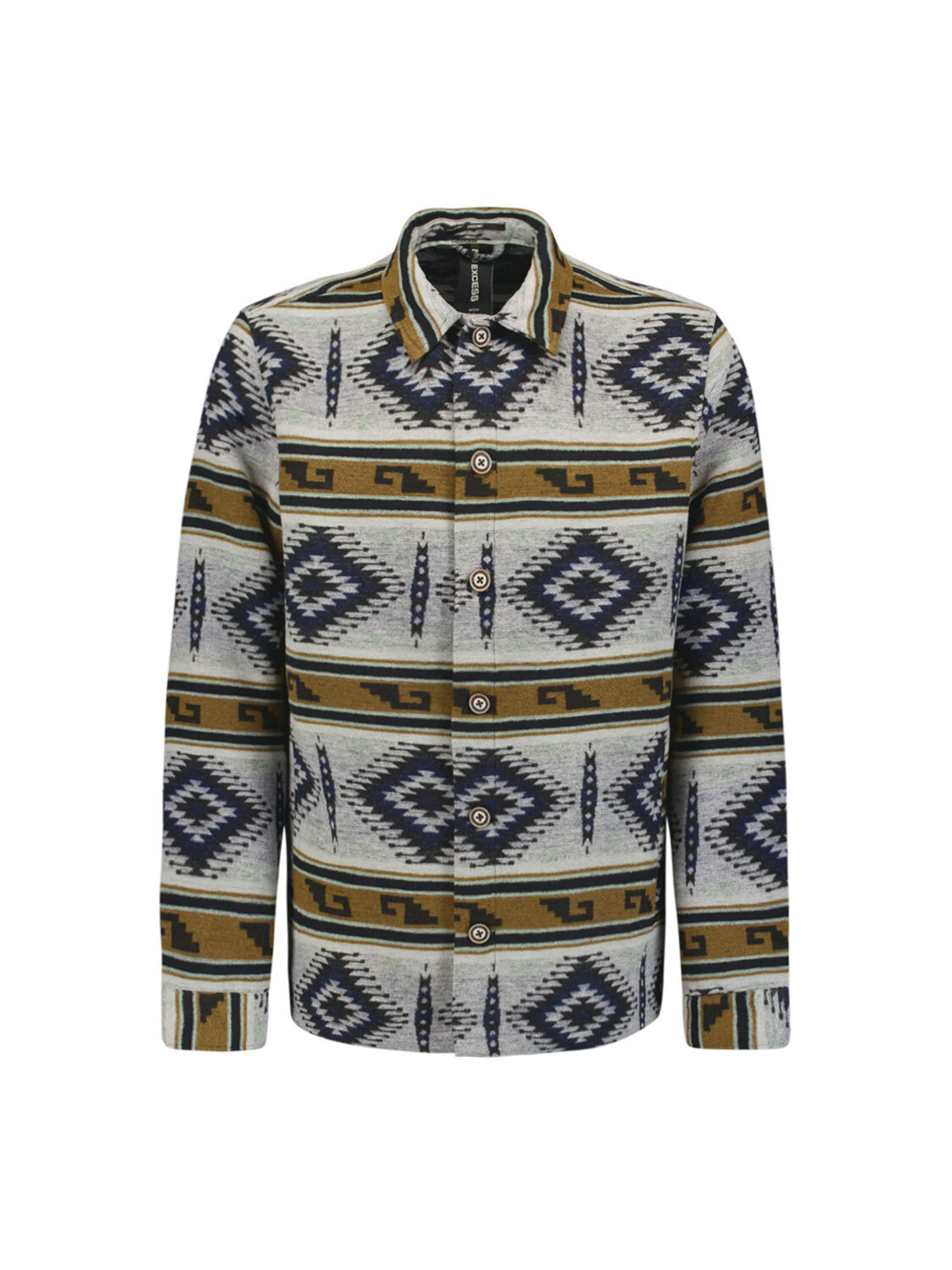 No Excess Regular Fit Hemd in Beige: Vorderseite