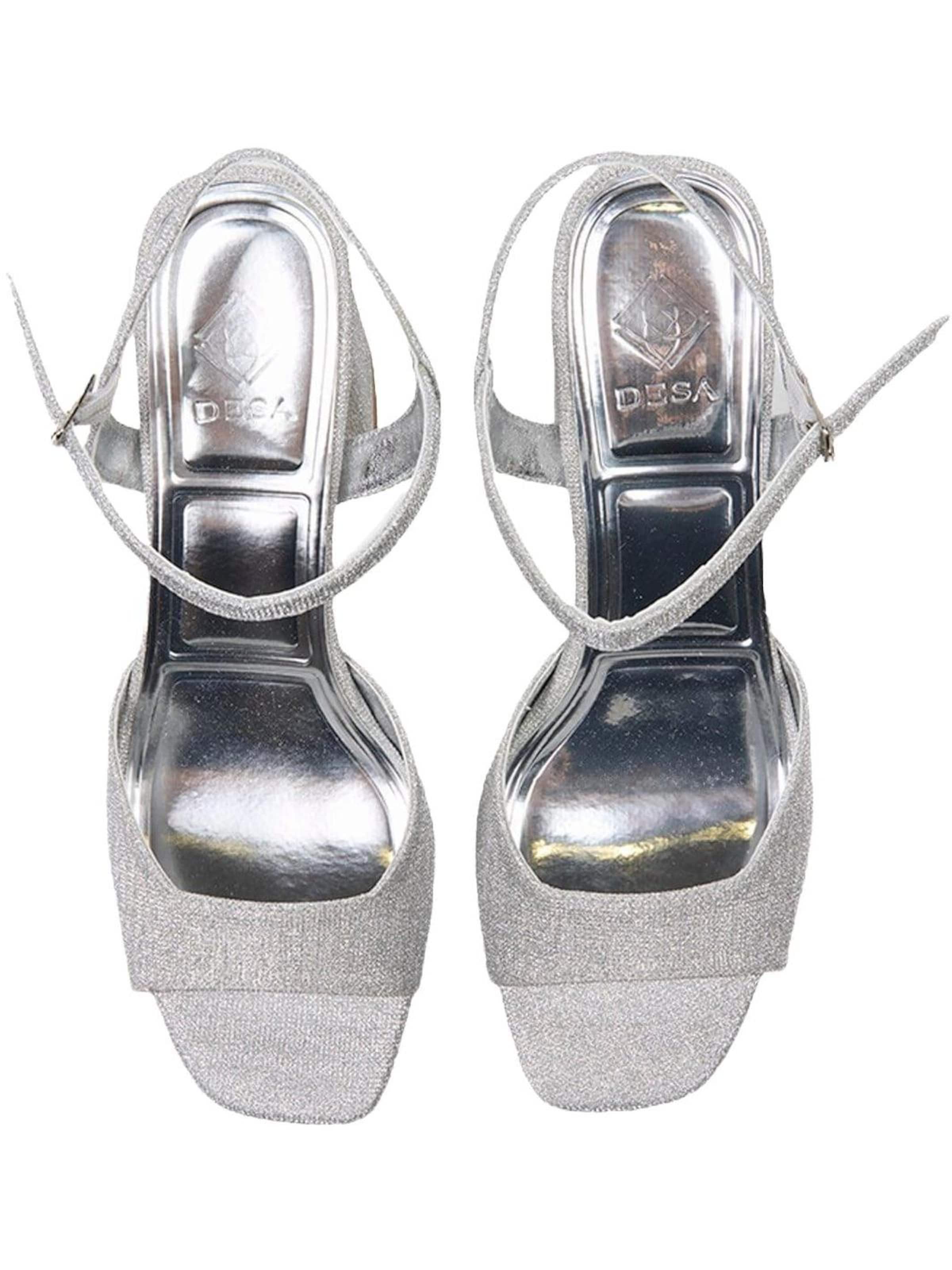 Desa Strap sandal 'Stilett' in Silver