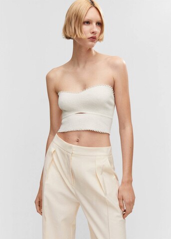 MANGO Regular Pleated Pants 'Ela' in Beige