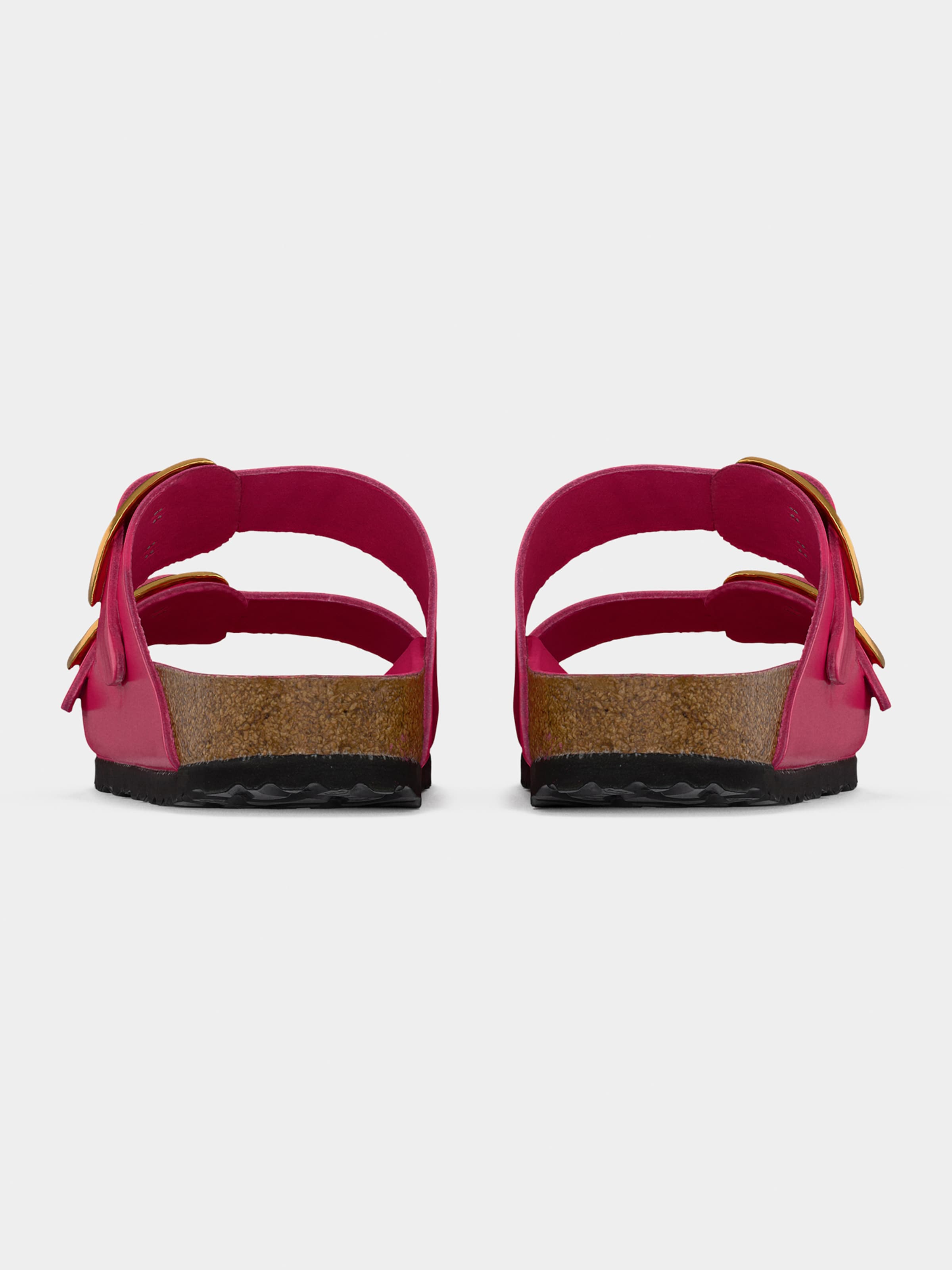 Birkenstock Arizona Big Buckle Natural Leather Patent High-Shine Fuchsia Tulip — foto 4