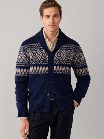Hackett London Gebreid vest in Blauw: voorkant