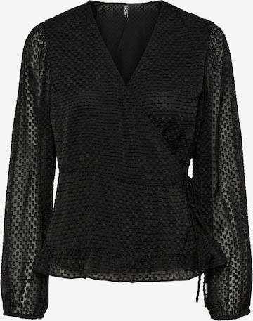 PIECES Блуза 'AGANA' в черно: отпред