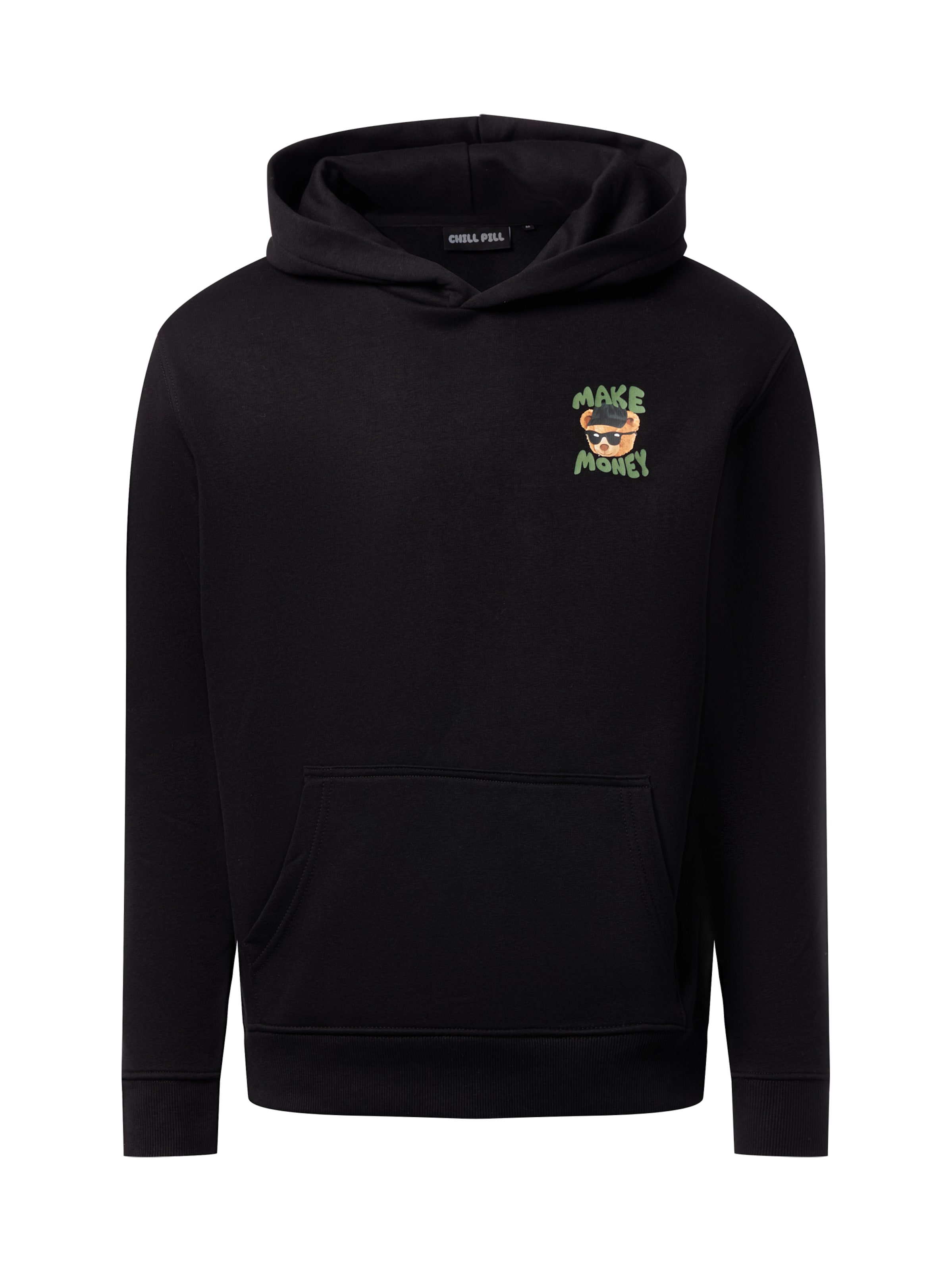 Chill Pill Sweatshirt 'Money Bear' in Black: front