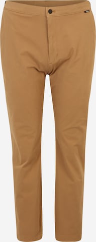Calvin Klein Big & Tall Regular Trousers in Brown: front