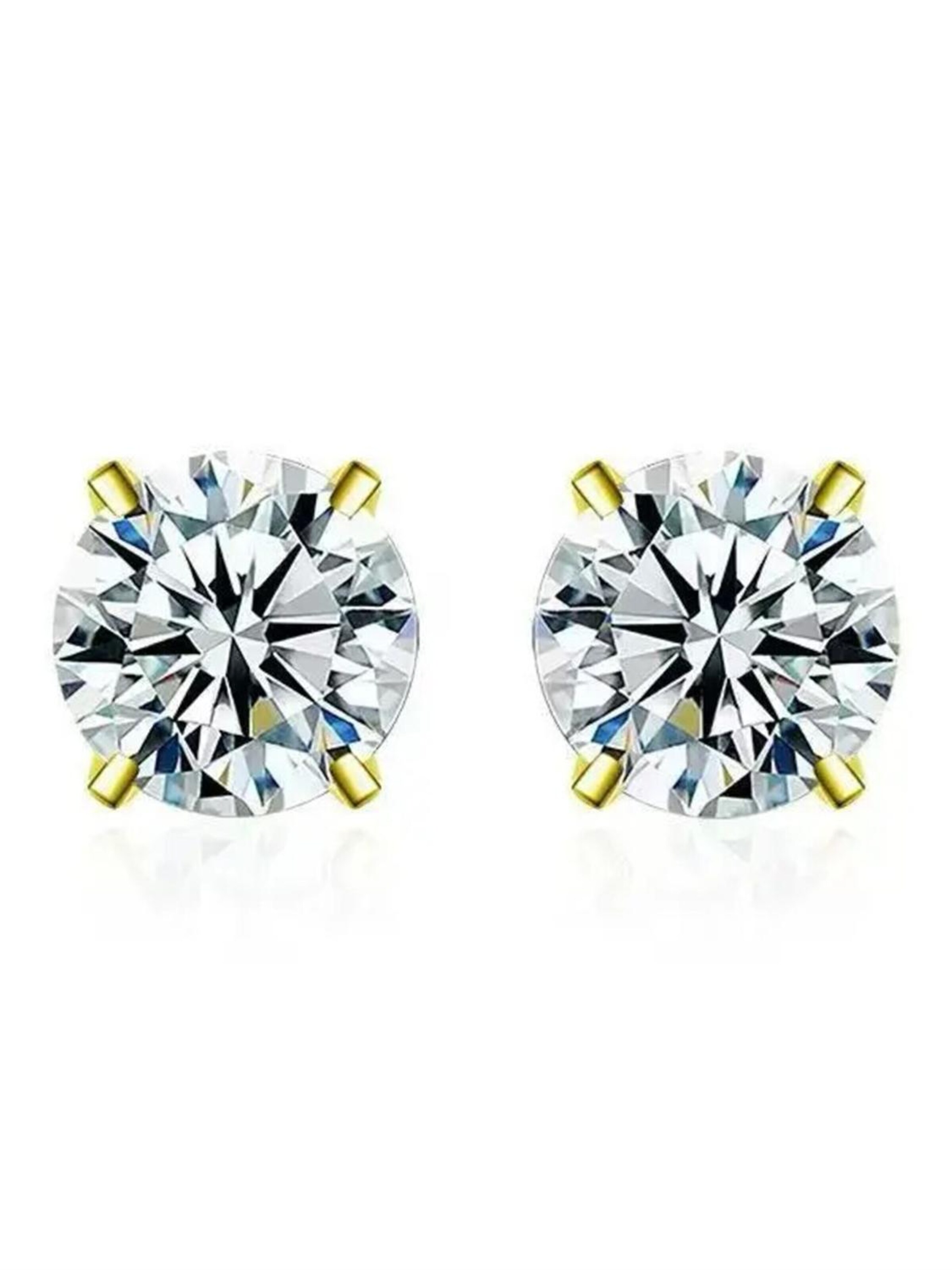 Staufergold Earrings 'Moissanit Ohrstecker „Solitaire“ 1ct' in Gold: front