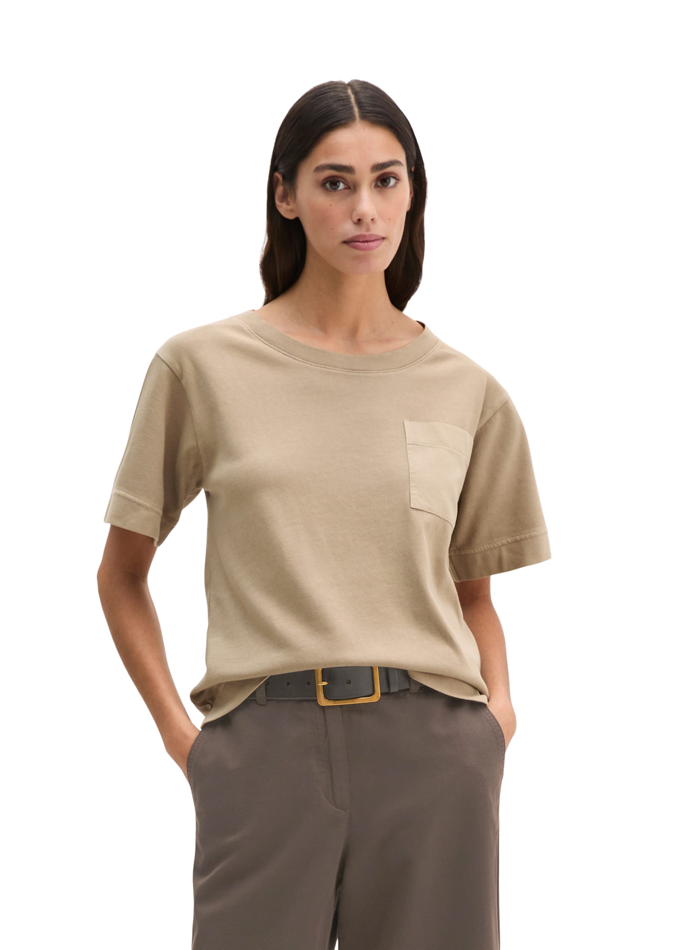 Marc O'Polo Shirt in Beige: front