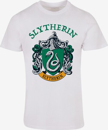 ABSOLUTE CULT Shirt 'Harry Potter - Slytherin Crest' in Wit: voorkant
