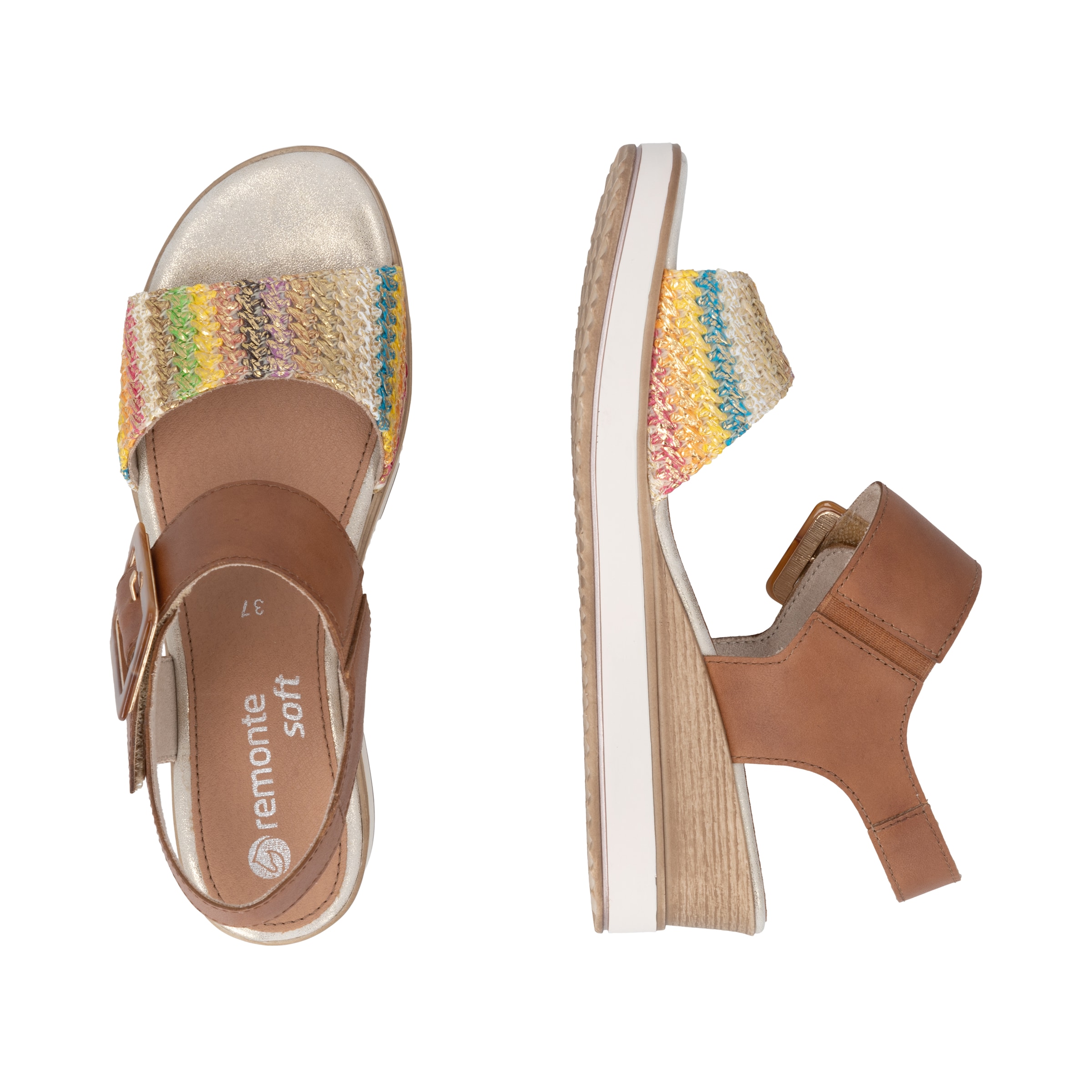 REMONTE Strap Sandals in Brown