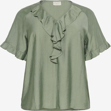 KAFFE CURVE Blouse in Green: front