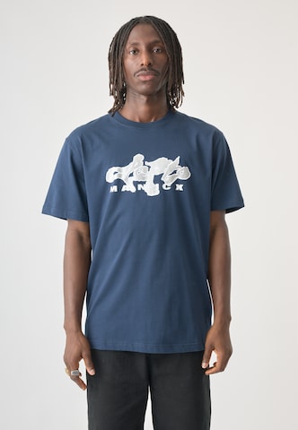 T-Shirt Cleptomanicx en bleu : devant