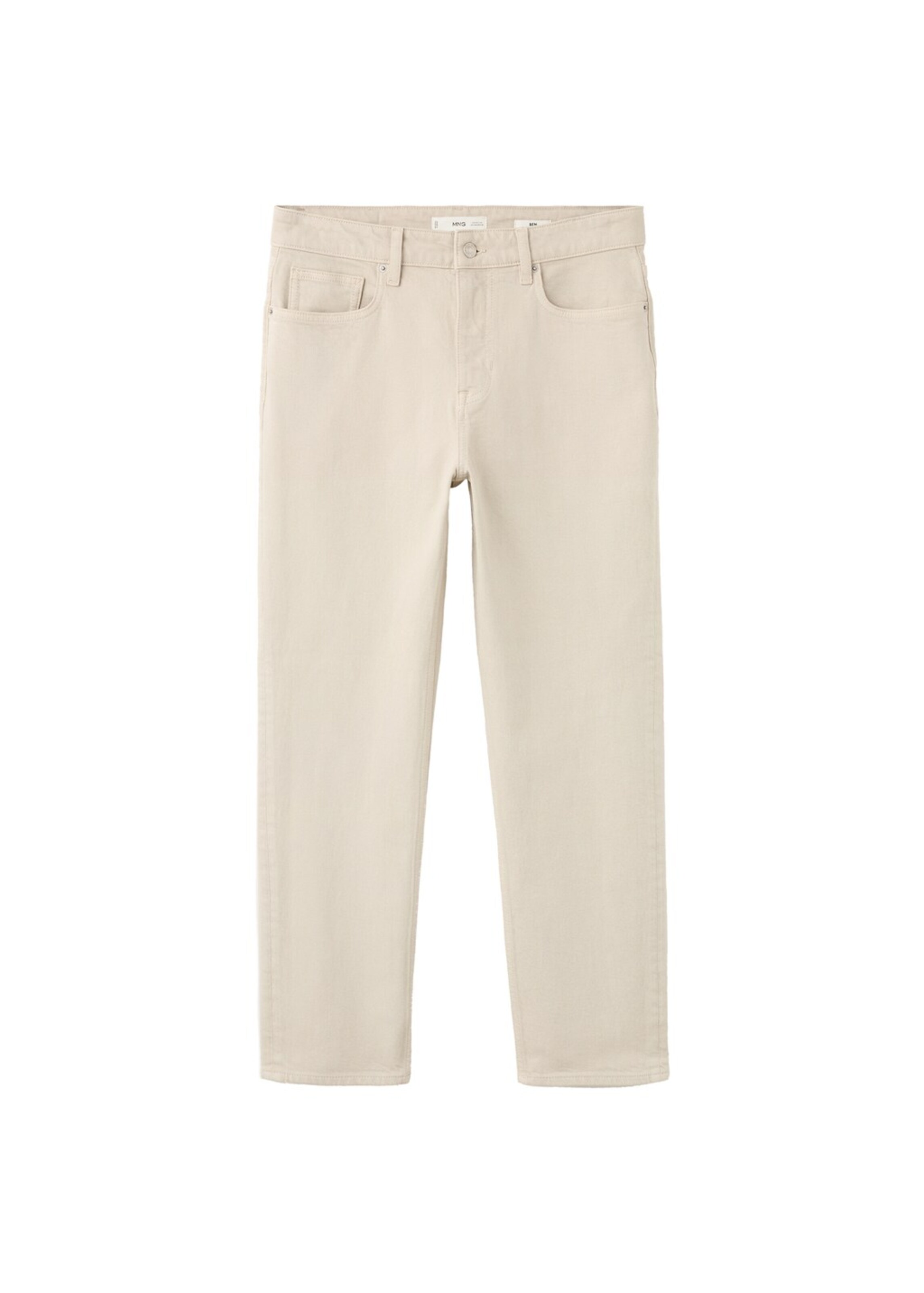 MANGO MAN Tapered Jeans 'Benc' in Beige: front