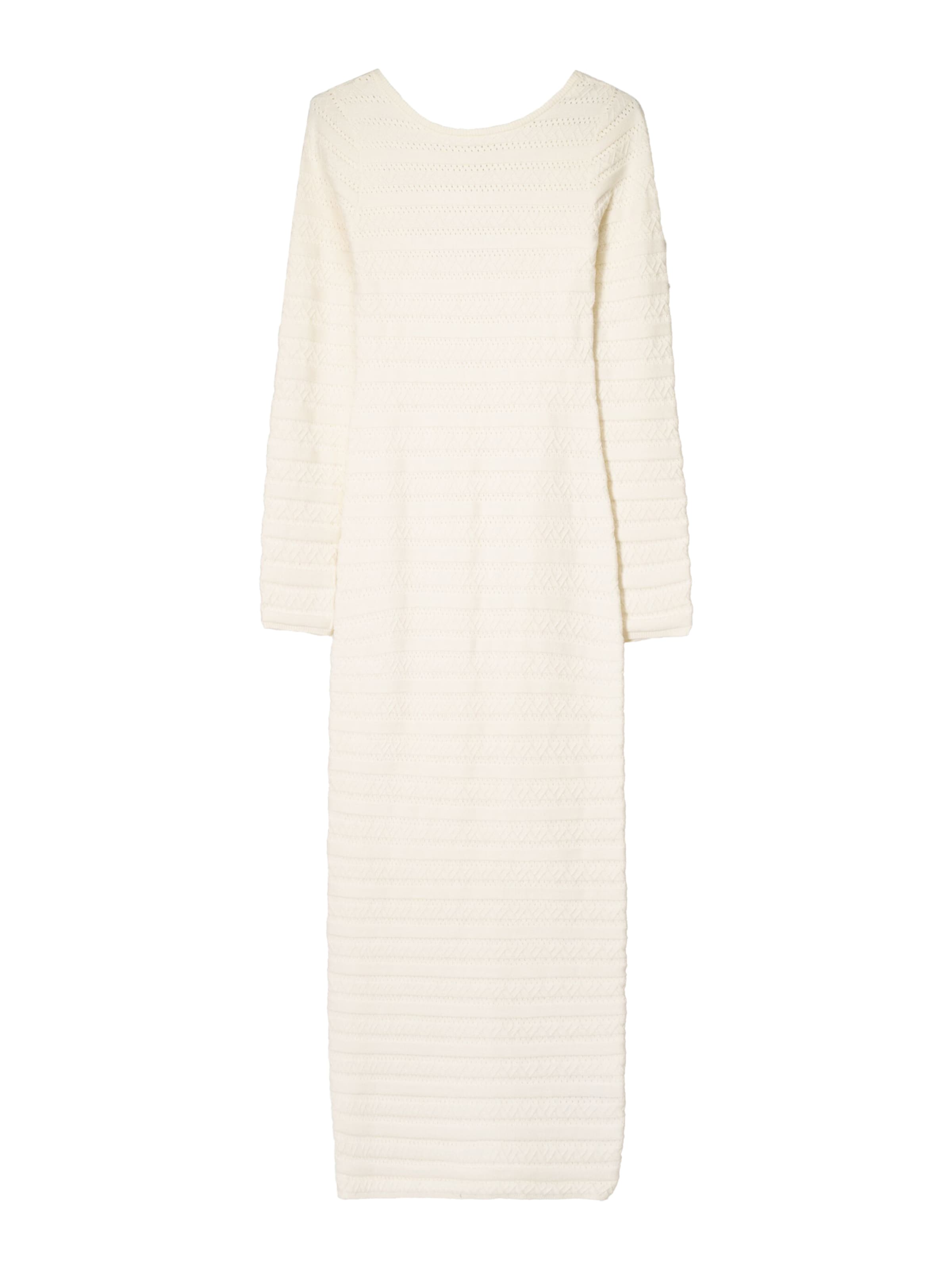 Bershka Плетена рокля в бежово: отпред