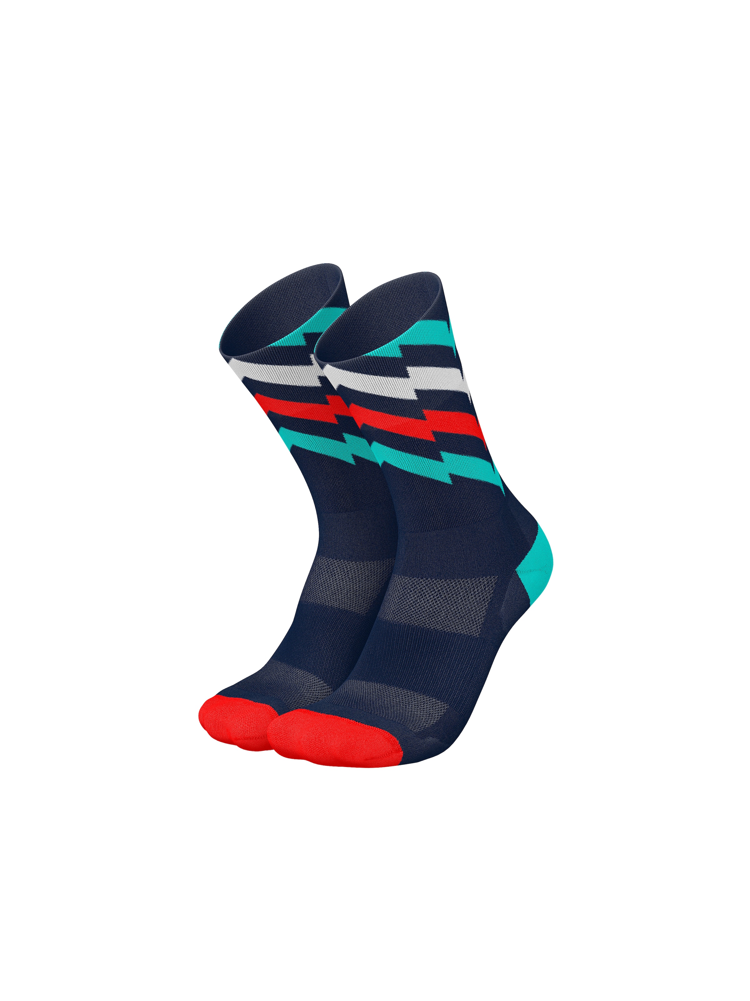 INCYLENCE Athletic Socks 'WAVES' in Blue: front