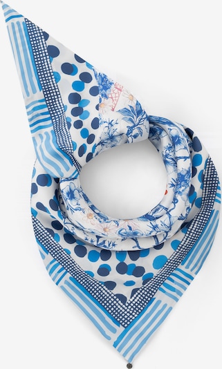 CODELLO Dreieckstuch mit geometrischen Mustern und floralen Motiven in blau, Produktansicht