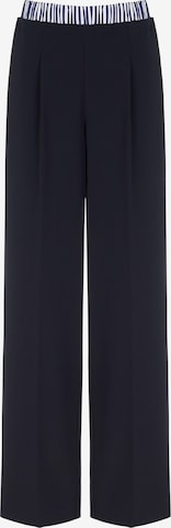 NOCTURNE Regular Pleat-Front Pants in Blue: front