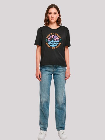 F4NT4STIC Shirt 'Life Is A Beach Enjoy The Waves' in Black