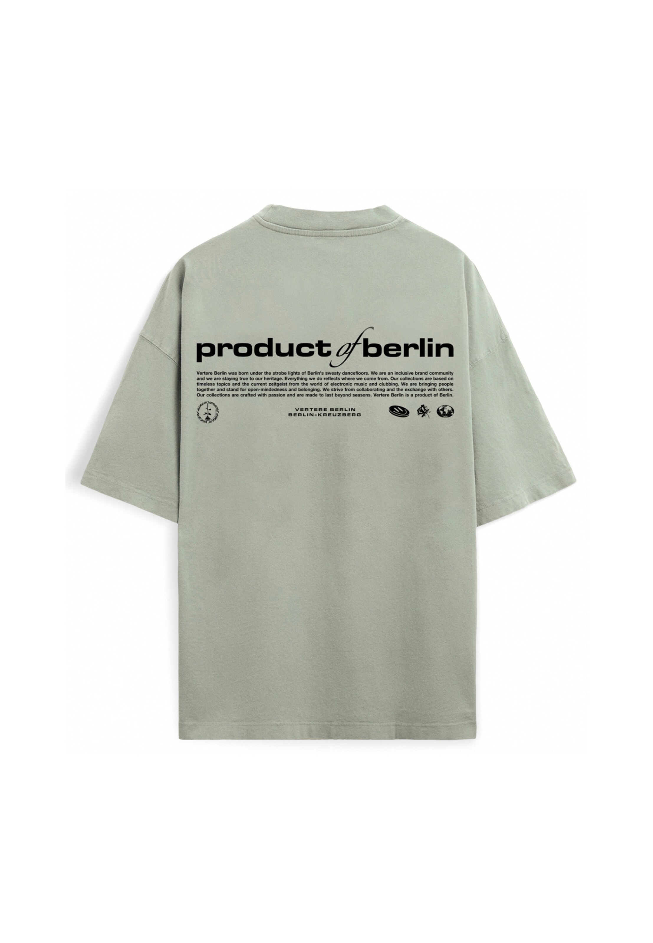 Maglietta 'PRODUCT OF BERLIN' di Vertere Berlin in verde: dietro