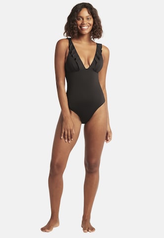 SEA LEVEL Triangel Badeanzug 'Frill Essentials' in Schwarz