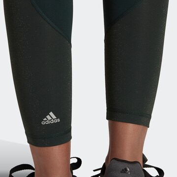 ADIDAS SPORTSWEAR Skinny Sporthose 'Optime Shiny ' in Grün