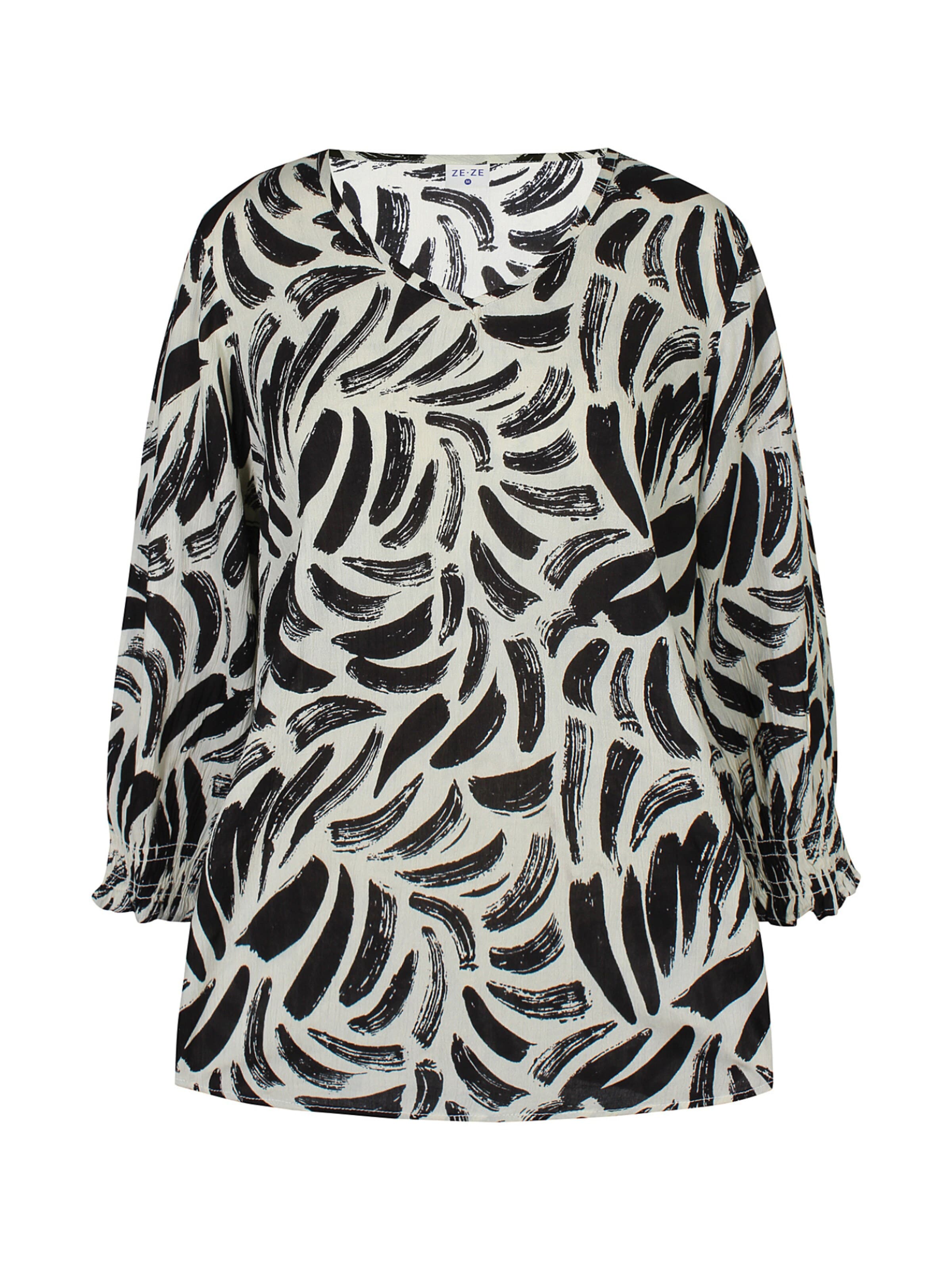 ze-ze Blouse 'Exella 18' in Zwart: voorkant