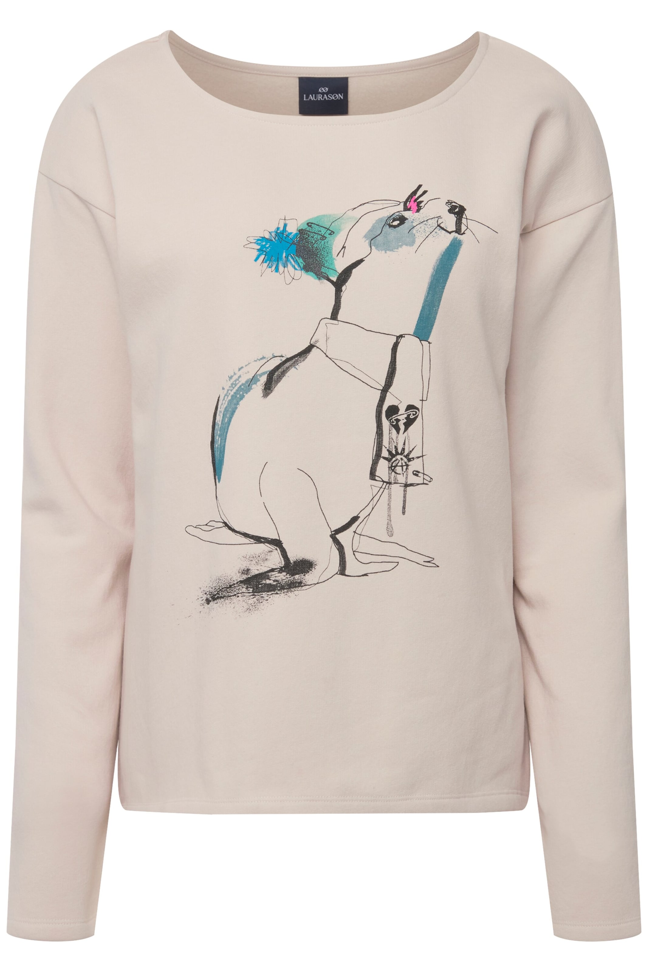LAURASØN Sweatshirt in beige / blau, Produktansicht