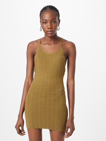 WEEKDAY Knitted dress in Green: front