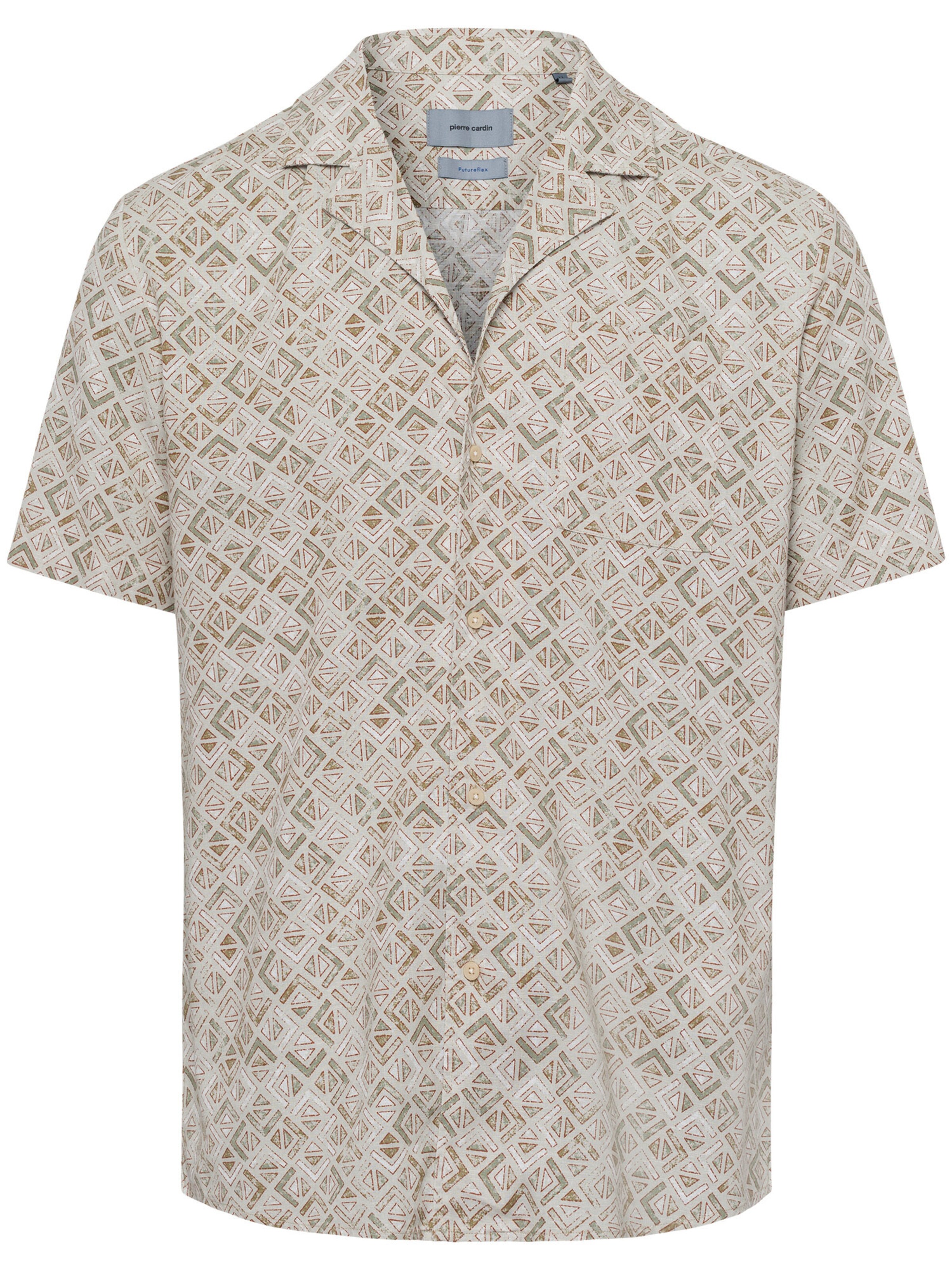 PIERRE CARDIN Regular fit Button Up Shirt in Beige: front
