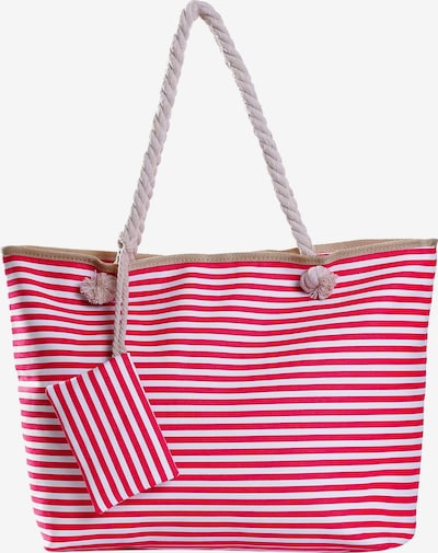 DonDon Strandtasche 'DonDon Strandtasche mit Reißverschluss Shopper Beach bag Badetasche Bunte Welt' in One Size in kirschrot, Produktansicht