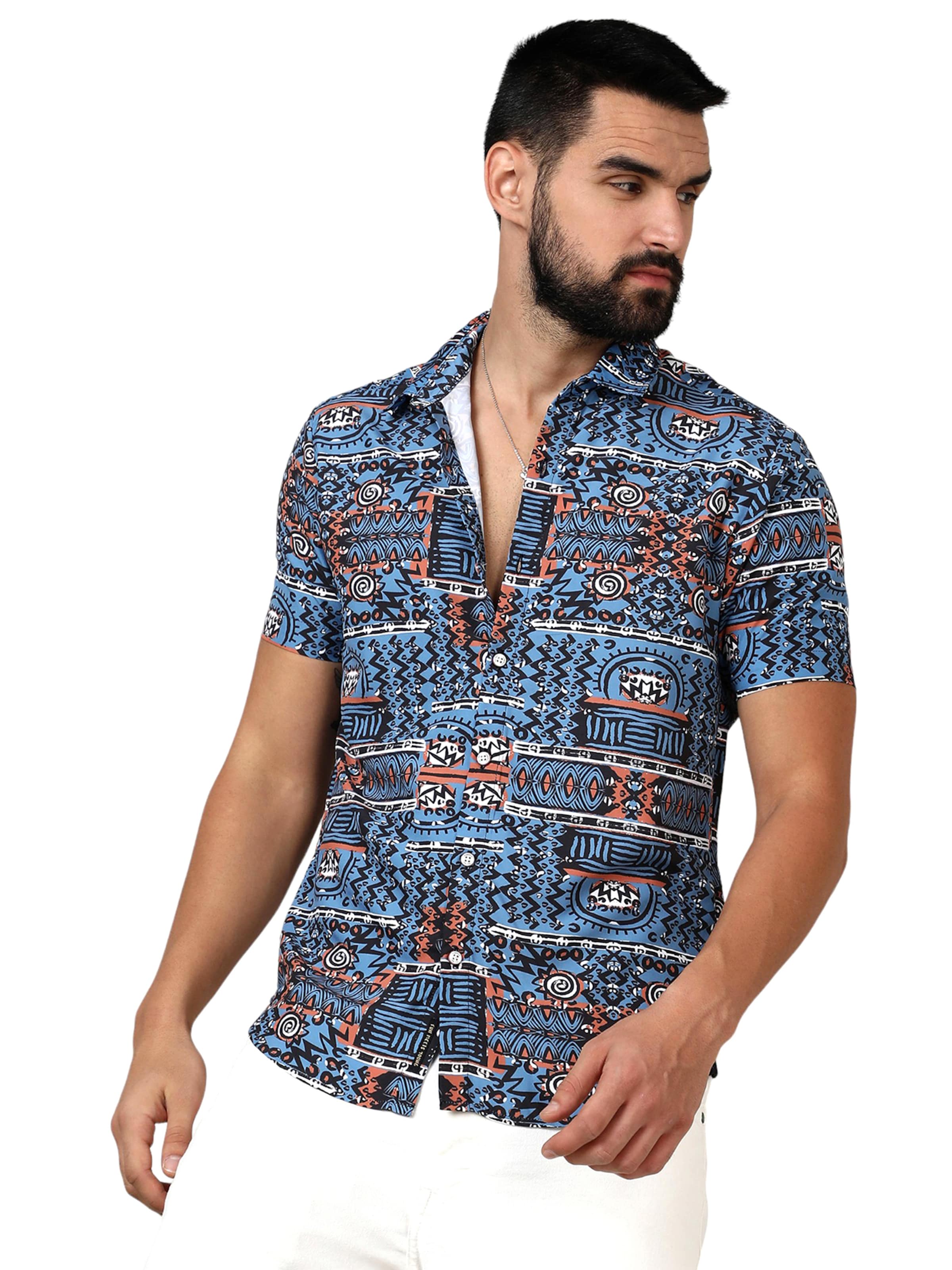 Campus Sutra - Ajuste regular Camisa ' Tanner ' en azul: frente