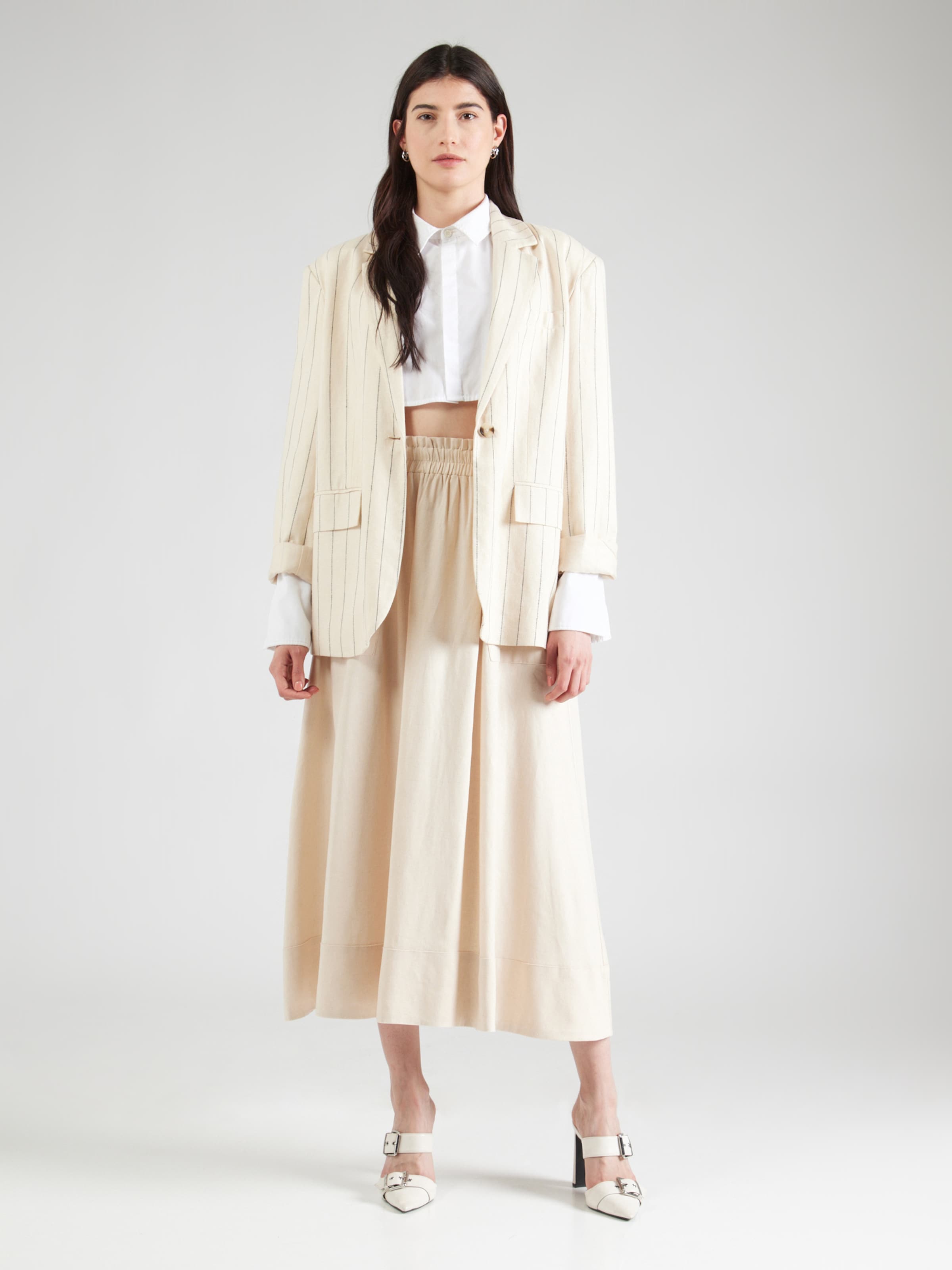 YAS Skirt 'Flaxy' in Light Beige | ABOUT YOU