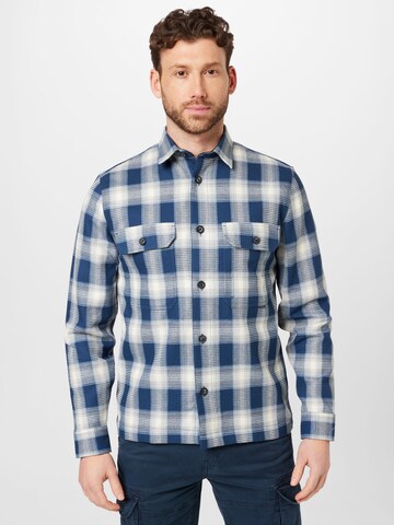 Coupe regular Chemise Lindbergh en bleu : devant