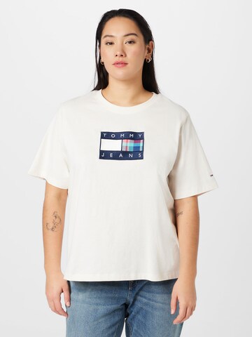 Tommy Jeans Curve Shirt in White: front