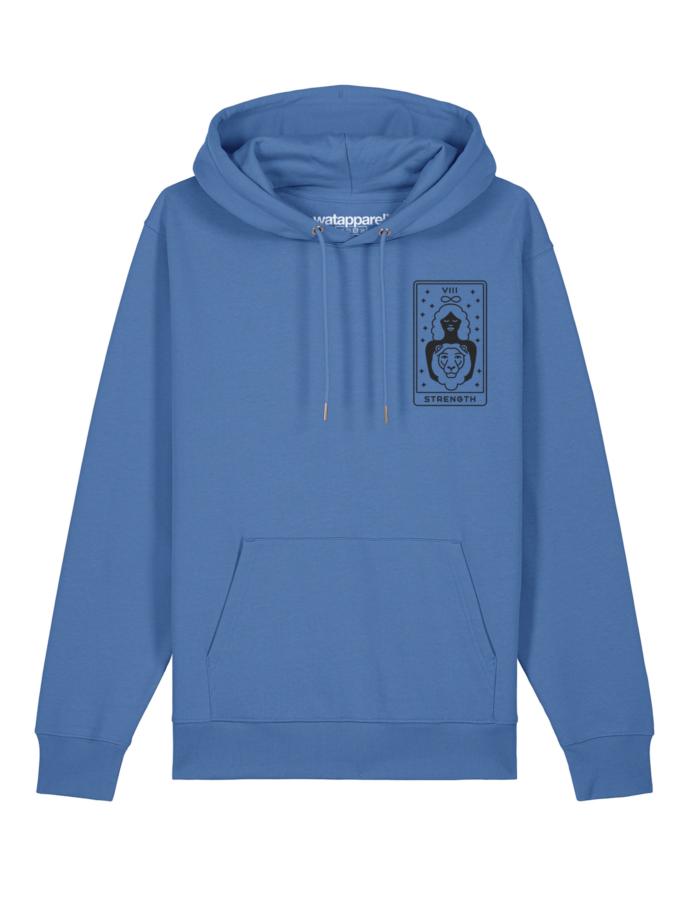 Watapparel Sweatshirt ' Tarot Strength ' in Blauw: voorkant