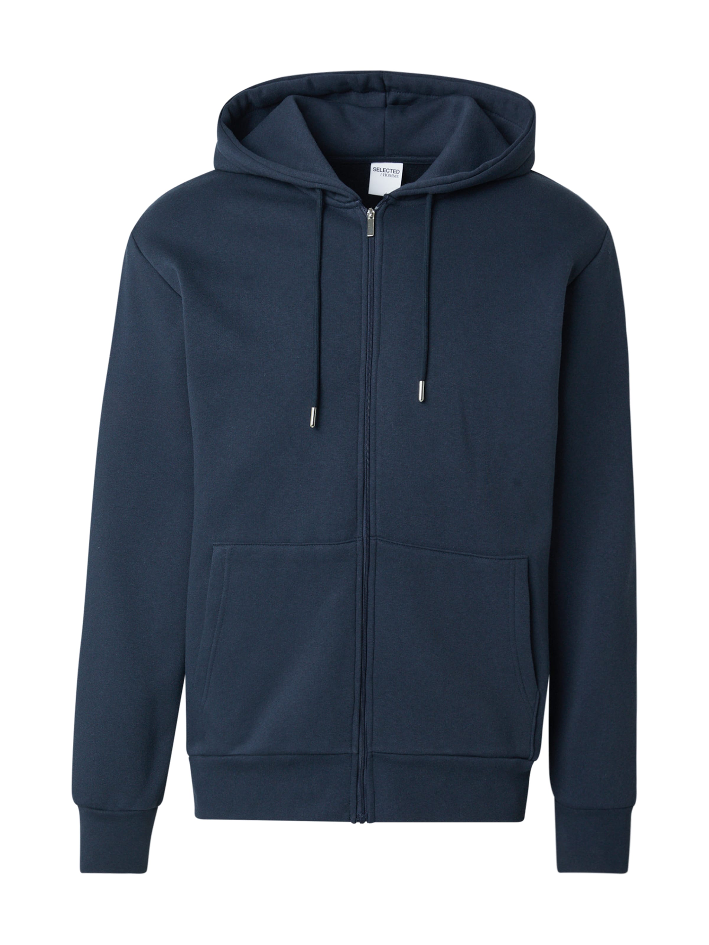 SELECTED Zip-Up Hoodie 'SLHREG-DAN' in Blue: front