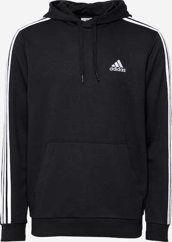 ADIDAS SPORTSWEAR Athletic Sweatshirt 'Essentials 3-Stripes' in Black: front