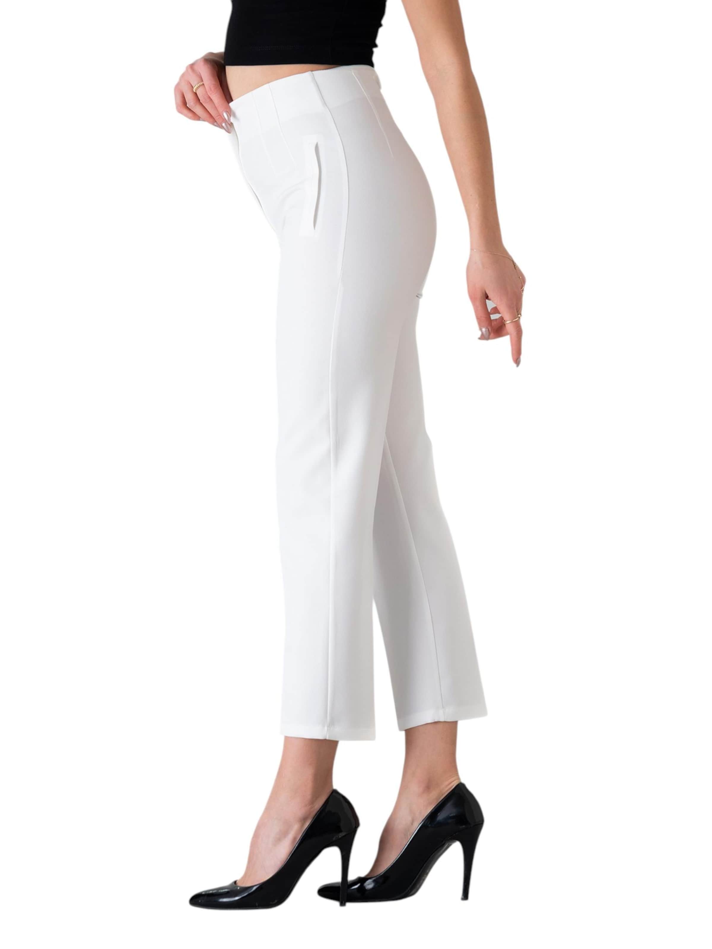 Coupe slim Pantalon à pince 'Alessia' fashionshowcase en blanc
