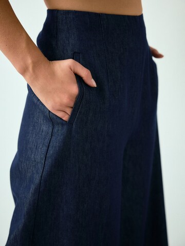 Next Wide Leg Bukser med fals i blå