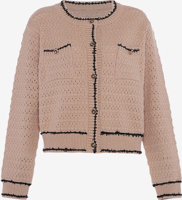 faina Knit Cardigan in Beige: front