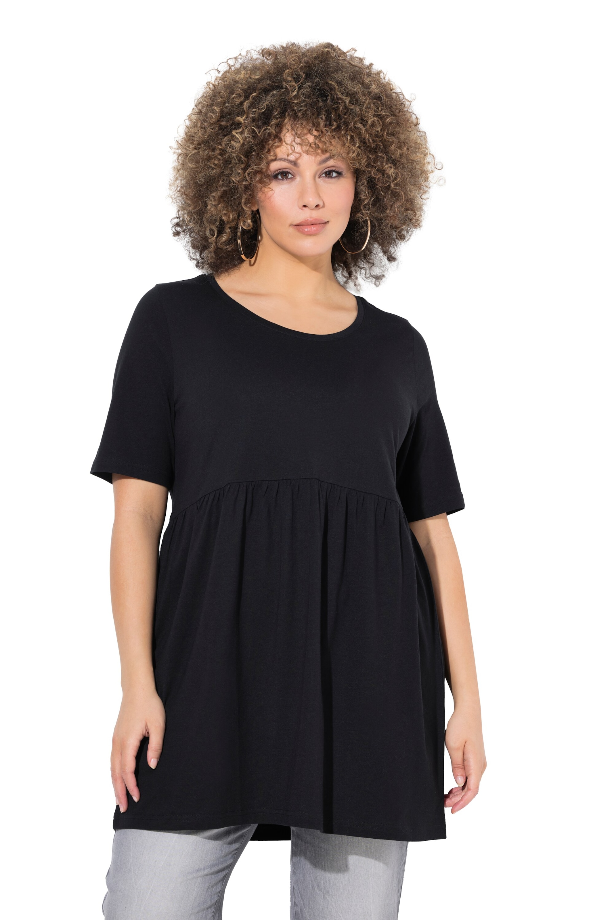 T-shirt Ulla Popken en noir : devant