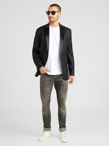 TOPMAN Slim fit Poslovni suknjič  | črna barva