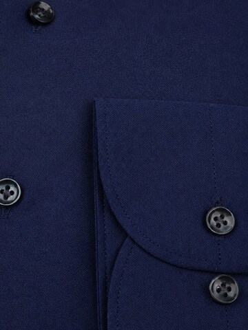 Profuomo Slim fit Button Up Shirt 'Japanese Knitted' in Blue