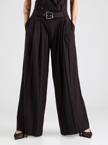 Wide leg Pantaloni con pieghe di Hoermanseder in blu: frontale