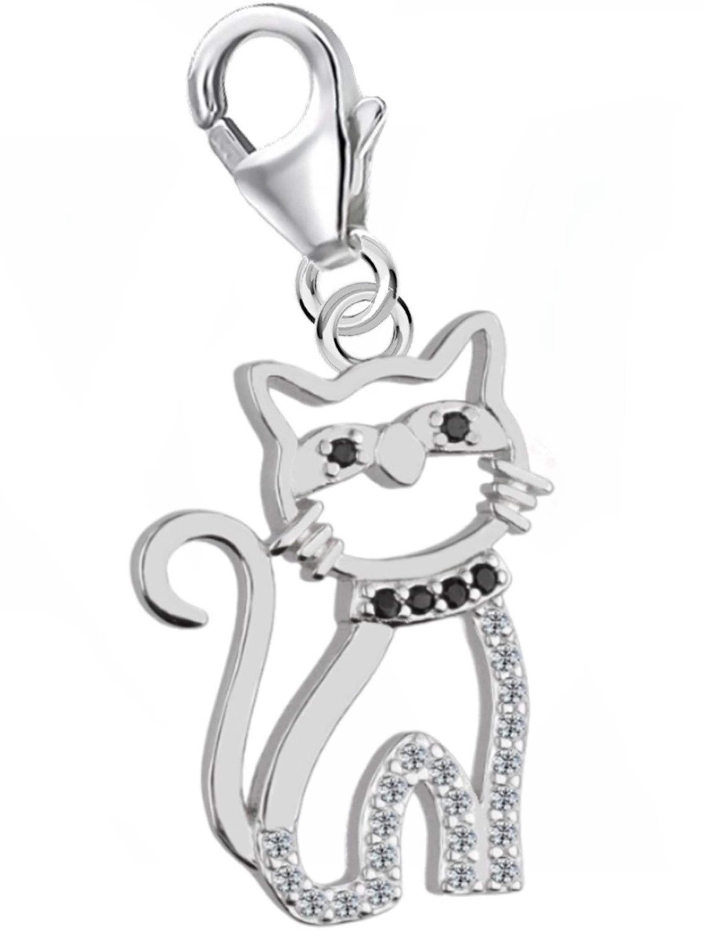 Goldene Hufeisen Pendant 'Kater' in Silver: front