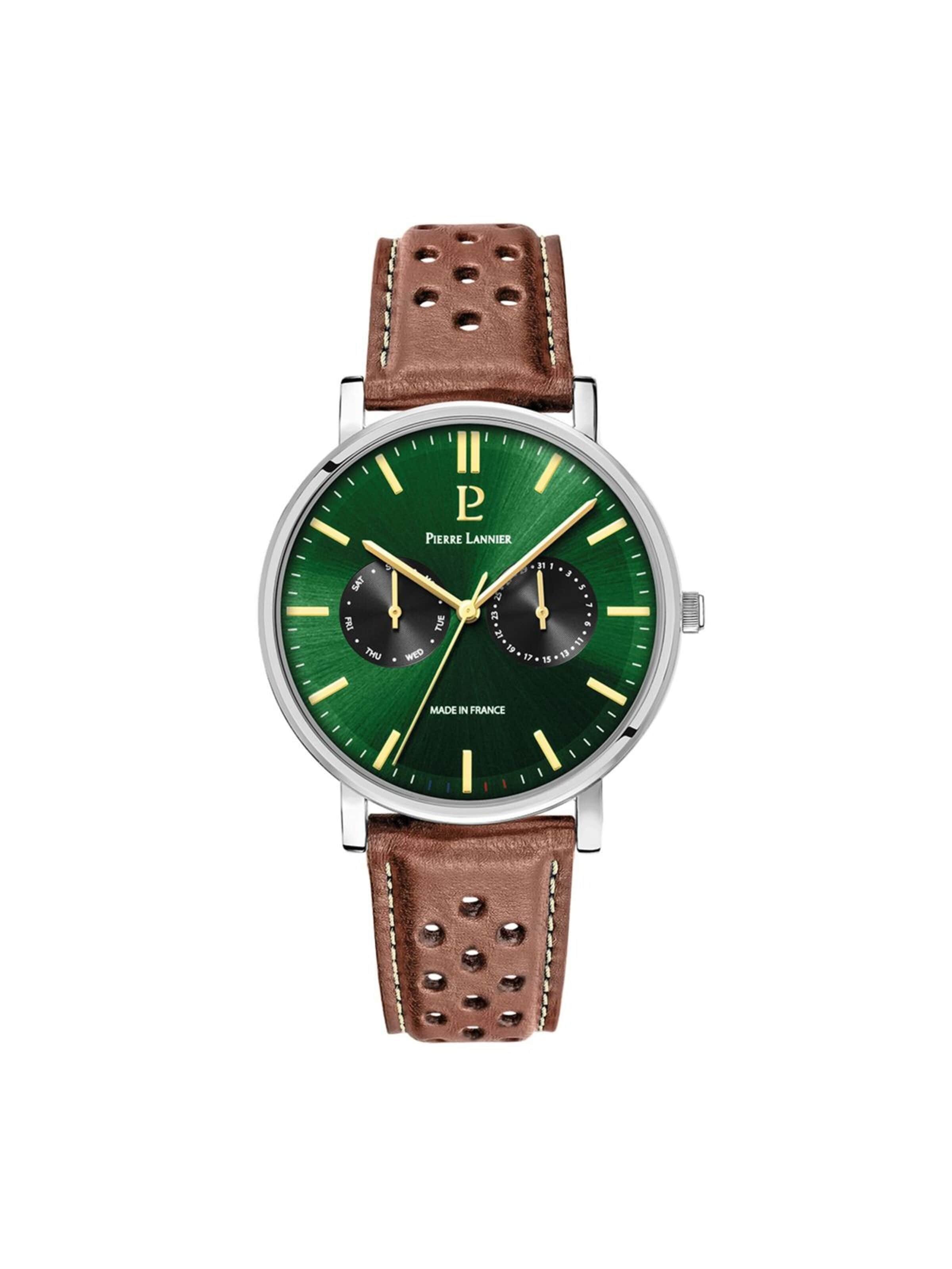 Montre à affichage analogique 'Essential' Pierre Lannier en vert : devant