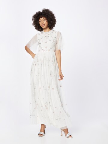 Frock and Frill Evening Dress in White: front