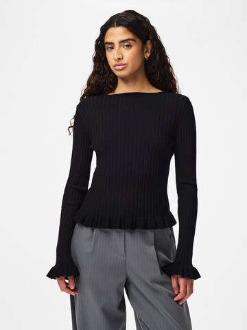 PIECES Gebreid vest 'PCRagnhild' in Zwart