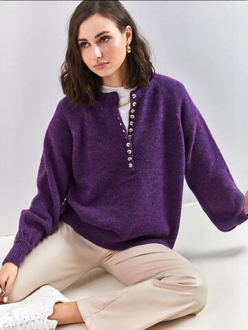 Bianco Lucci Sweter 'Pullover' w kolorze fioletowy