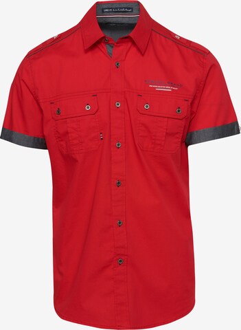 KOROSHI Button Up Shirt in Red: front